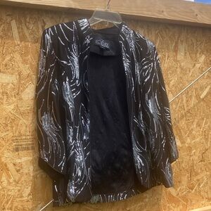 HOLIDAY/Alex Evenings Black and Silver Blazer (MAKE ME AN OFFER)
